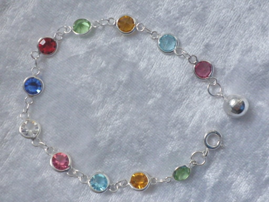 Mooi Fijn Zilveren Armbandje - verschillende kleuren steen, Verzenden, Zilver, Armband, Met edelsteen