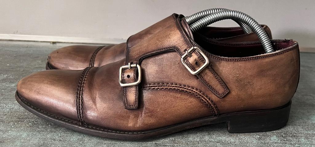 Fratelli Borgioli. Italiaanse leren schoenen. Mt 42., Kleding | Heren, Bruin, Fratelli Borgioli, Ophalen of Verzenden, Gespschoenen