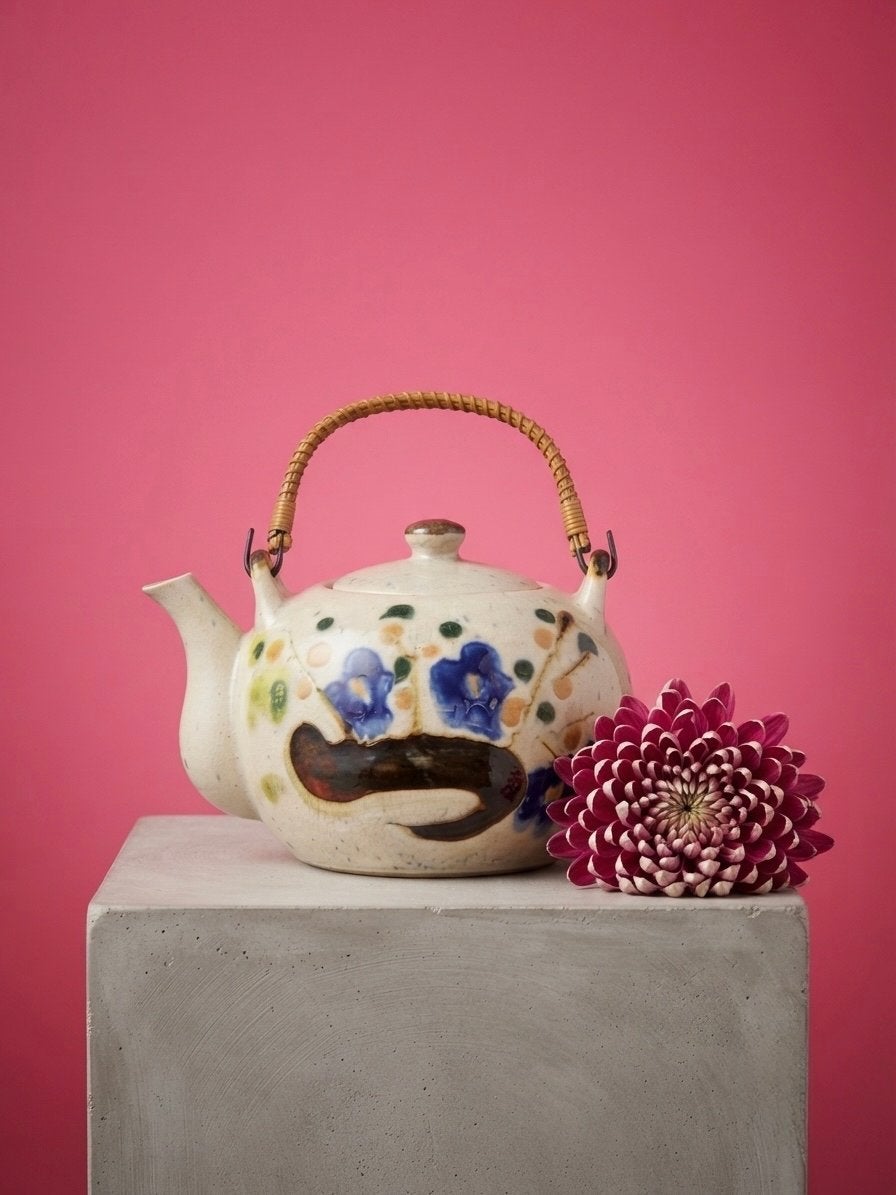 Vintage handgemaakte keramieken theepot | Studio pottery, Ophalen of Verzenden
