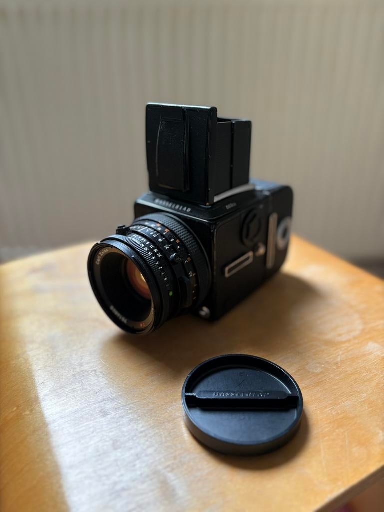 Hasselblad 503cx - 80mm Planar CF - A12 zwart, Audio, Tv en Foto, Fotocamera's Analoog, Ophalen of Verzenden, Zo goed als nieuw