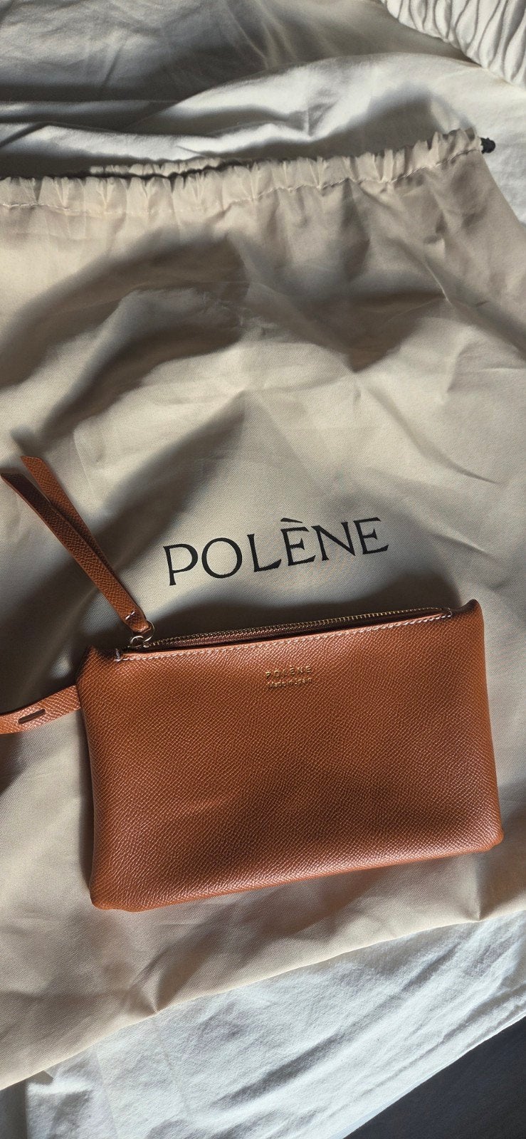 Polène Cyme Mini Camel, Sieraden, Tassen en Uiterlijk, Verzenden, Zo goed als nieuw, Bruin, Handtas