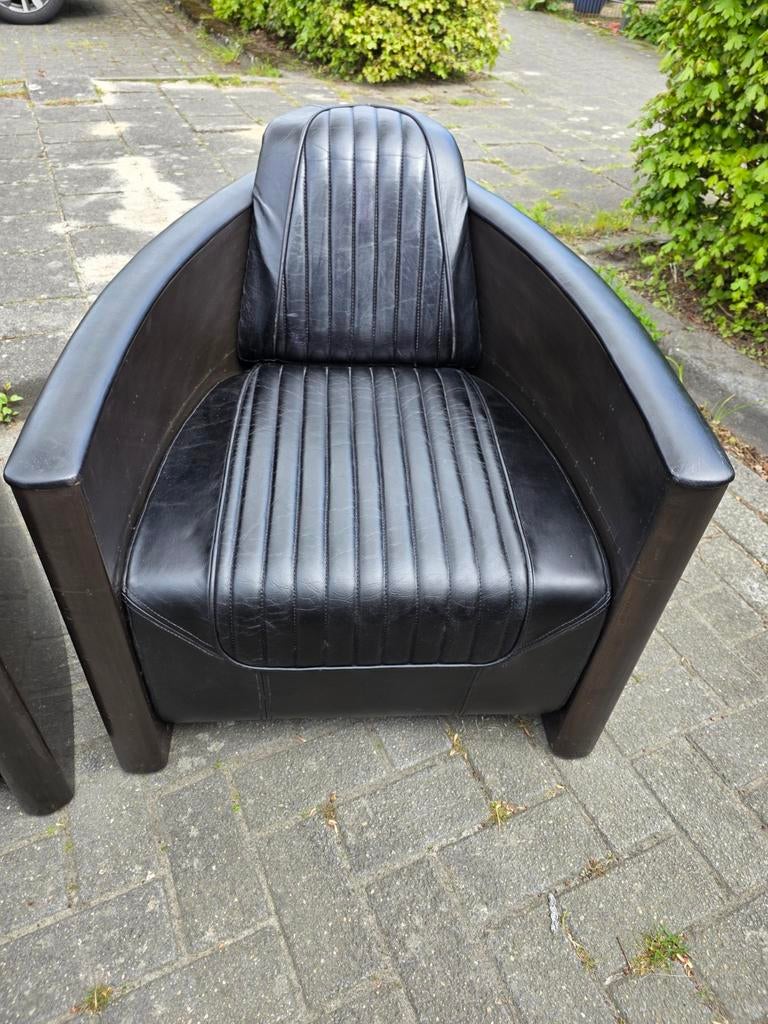 Vintage Aviator fauteuil aluminium / leer + GRATIS BEZORGING, Huis en Inrichting, Fauteuils, Gebruikt, Onbekend, 75 tot 100 cm