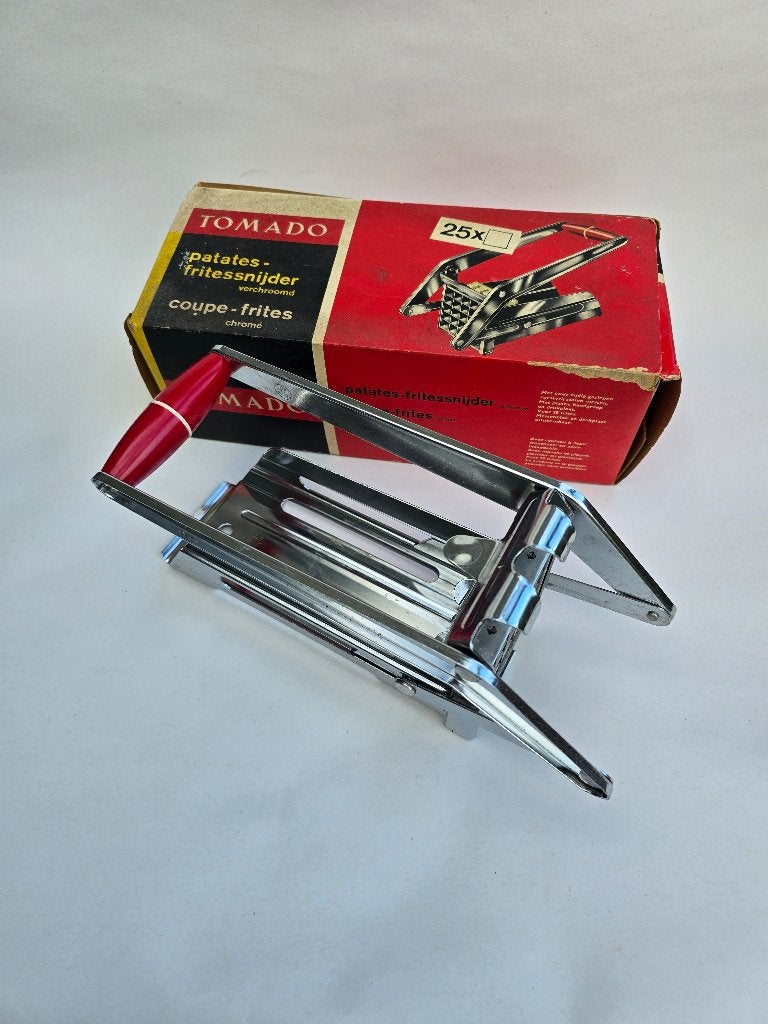 Vintage tomado frietsnijder, patatsnijder, Overige typen, Zilver, Ophalen of Verzenden, Zo goed als nieuw