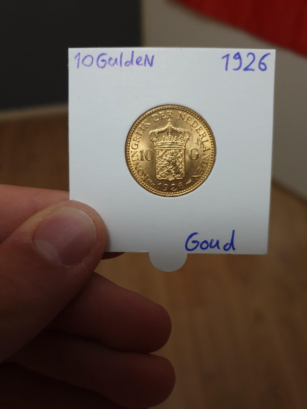 Gouden Tientje 1926 Koningin Wilhelmina, Verzenden, Goud, Koningin Wilhelmina, Losse munt