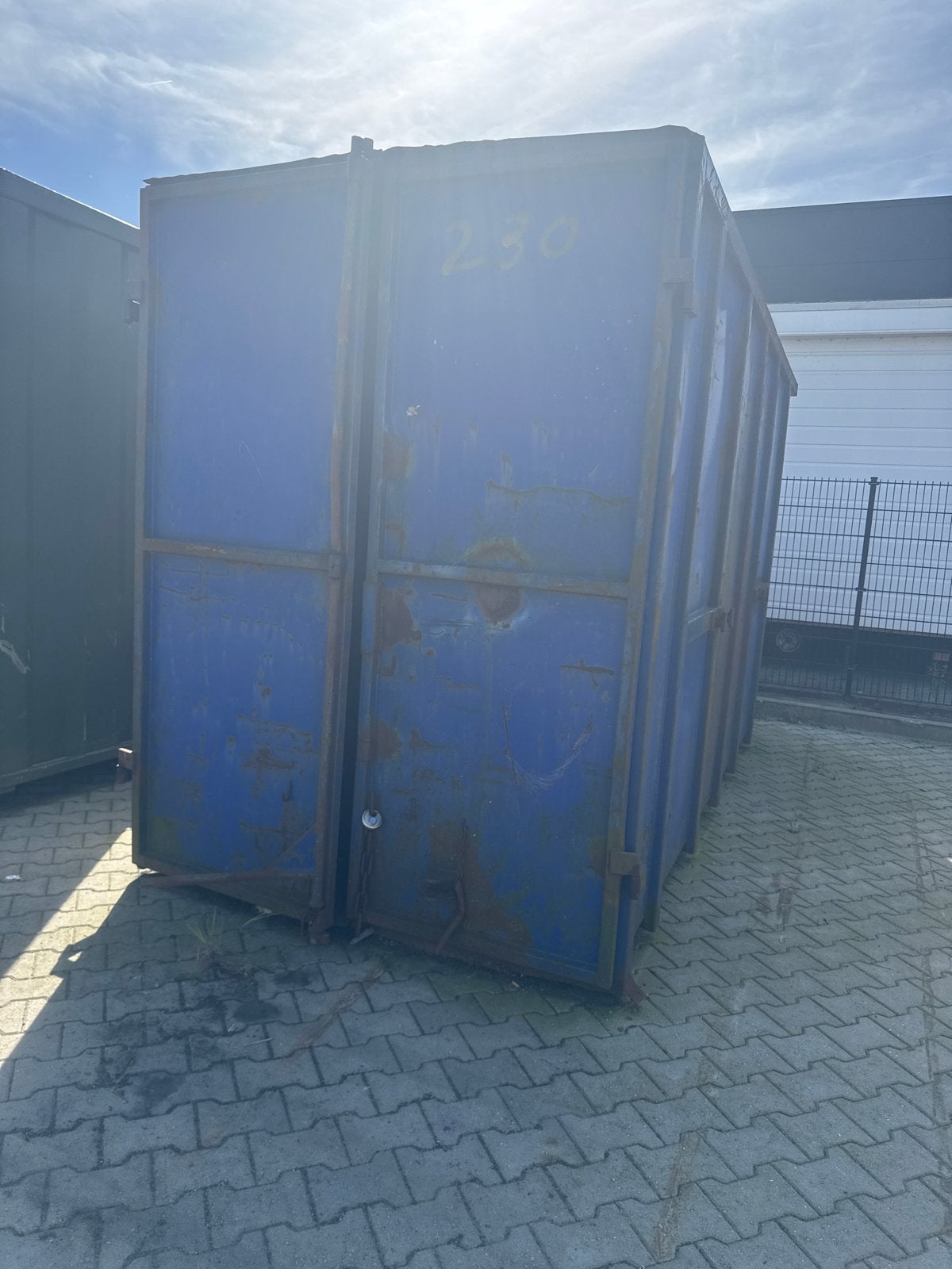 Stalen opslagcontainer met portaalhaken, Ophalen, Nvt, Nvt, Nvt