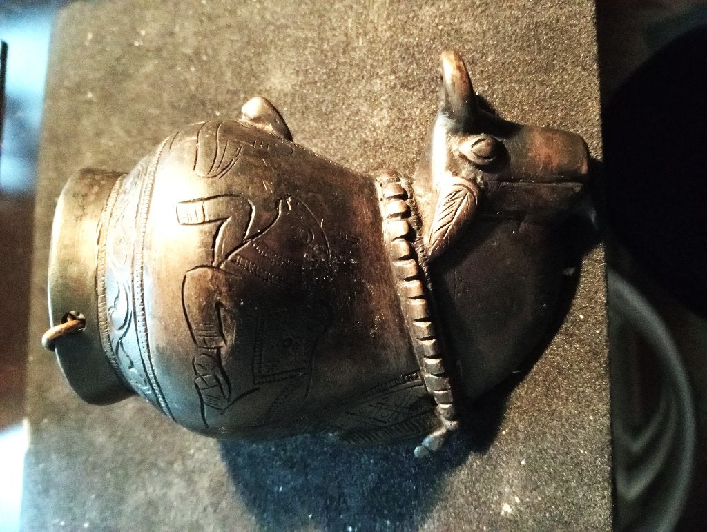 19eeuwse bronze bewerkte Wierook brand Pot, Antiek en Kunst, Ophalen of Verzenden, Brons