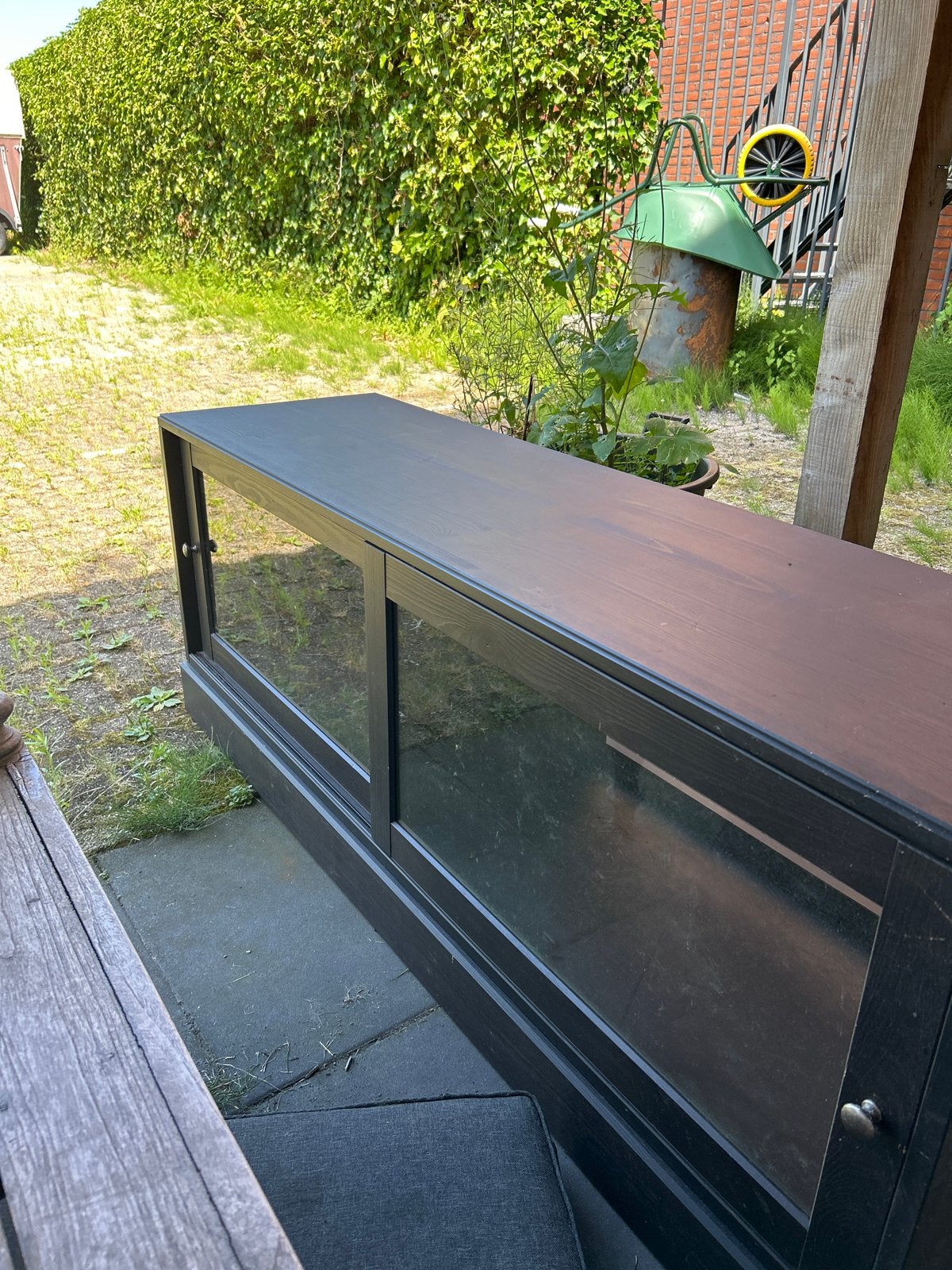 IKEA HAVSTA TV-meubel met glazen schuifdeuren, Ophalen, Gebruikt, 150 tot 200 cm, Minder dan 100 cm