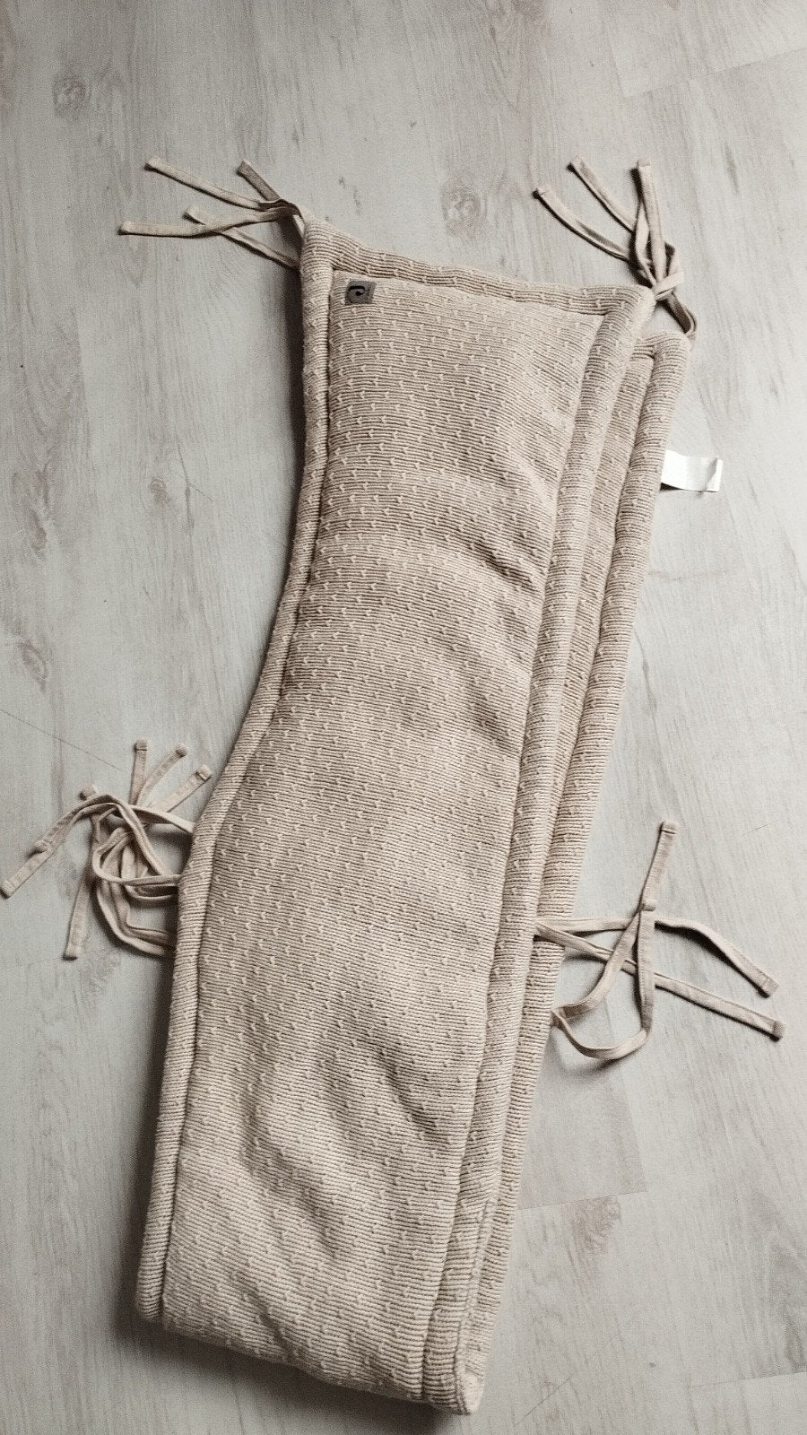 Jollein Hoofdbeschermer Bumper Ledikant Beige Gebreid, Ophalen, Zo goed als nieuw, Ledikant