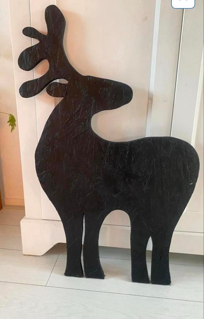 Decoratief houten hert - 90 cm hoog, Ophalen, Gebruikt