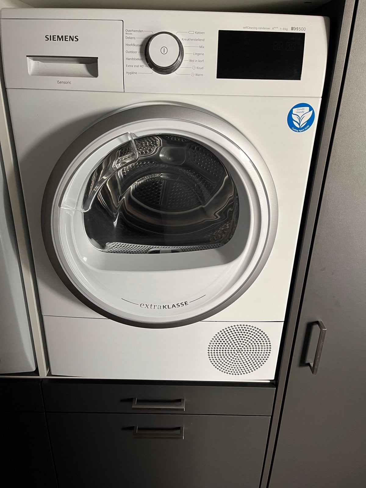 Siemens iQ500 WT7U4692NL/07 Condensdroger A+++ 8kg, Ophalen, Gebruikt, 8 tot 10 kg, 85 tot 90 cm