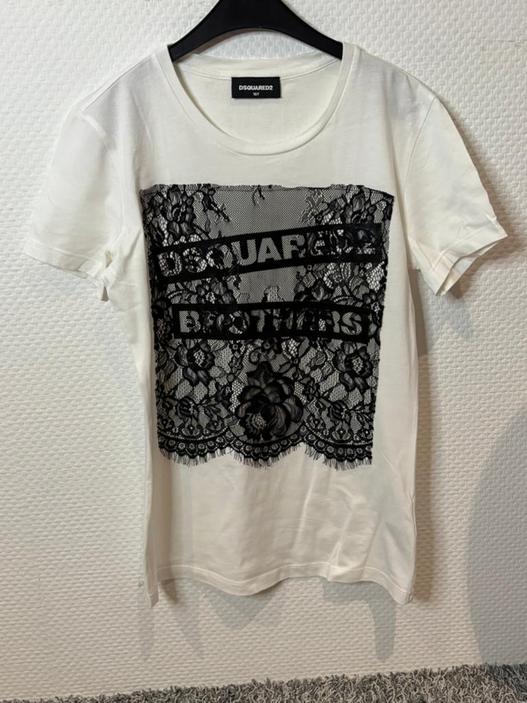 Dsquared2 shirt  met kant 16 jaar kan ook als S., Ophalen of Verzenden, Zo goed als nieuw, Meisje, Shirt of Longsleeve