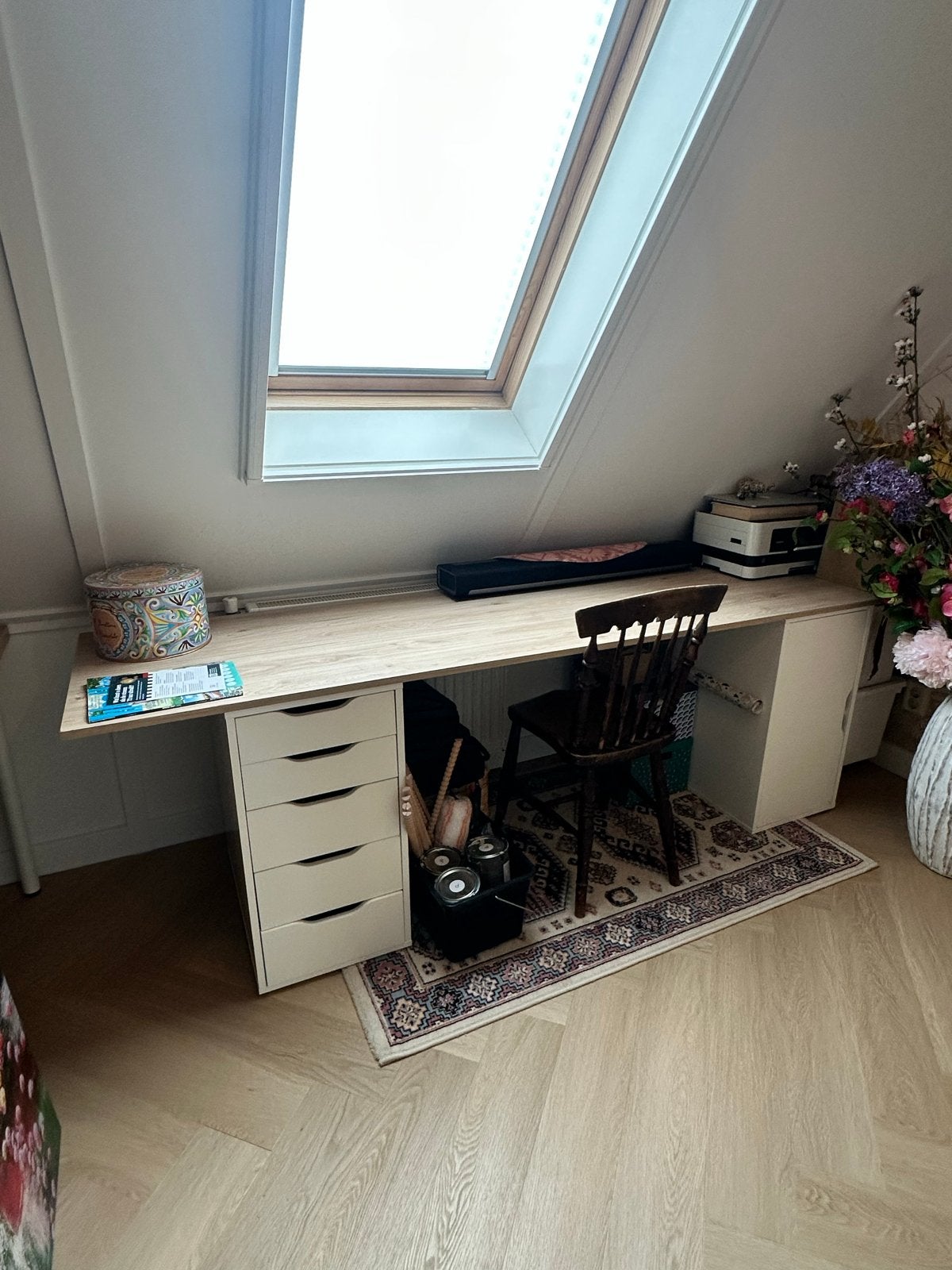 IKEA bureau 250 cm - Ruim en functioneel, Ophalen, Gebruikt, Spaanplaat of MDF, IKEA