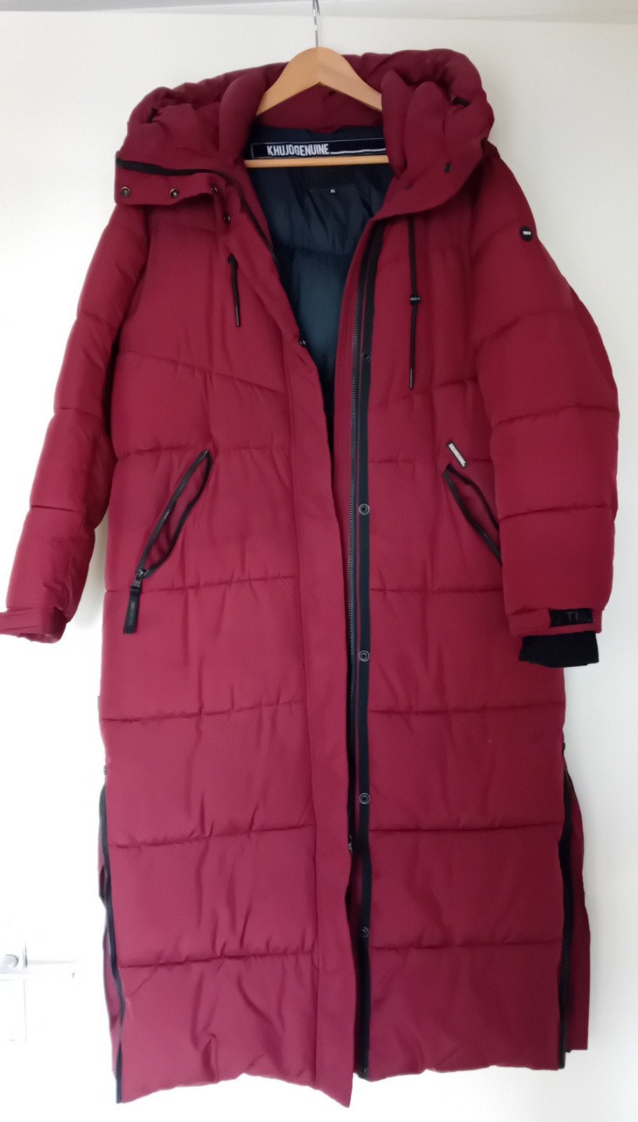 Lange bordeauxrode Khujo winterjas, maat XL, Maat 46/48 (XL) of groter, Khujo, Ophalen of Verzenden, Gedragen