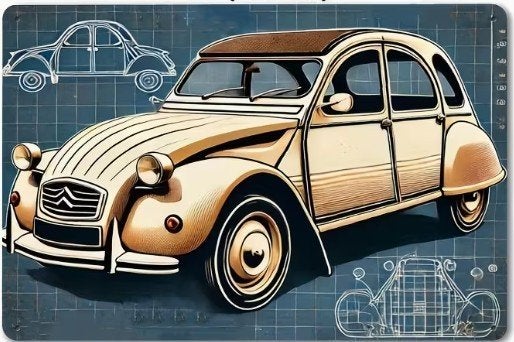 Metalen wandbord van een CITROËN 2CV (02)., Verzenden, Nieuw, Auto's