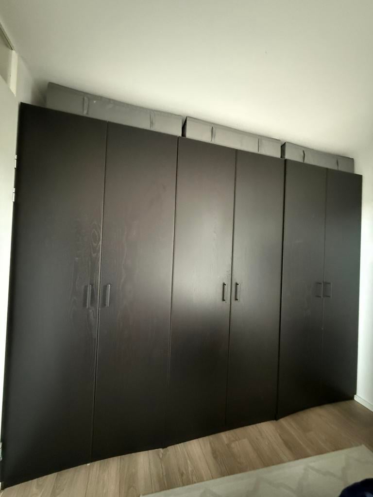 Ikea pax kast 3 meter donkerbruin, Ophalen, Zo goed als nieuw, 50 tot 75 cm, 200 cm of meer