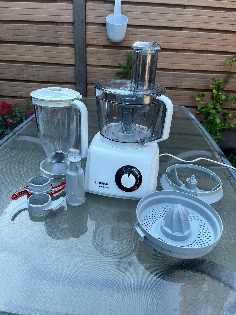 BOSCH Food processor MultiTalent 8 1000 W Wit MC812W501/01, 2 tot 3 liter, Ophalen of Verzenden, Zo goed als nieuw, 3 snelheden of meer