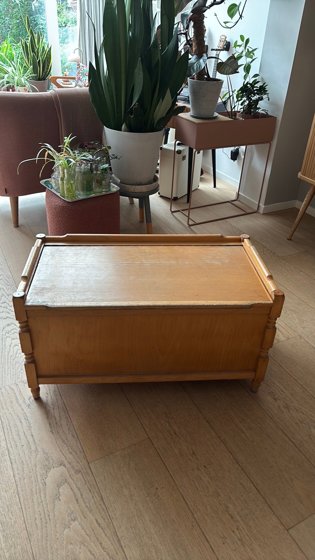 Kist eikenhout zeer stevig! 83x45x44 (lxbxh), Ophalen, Minder dan 50 cm, Gebruikt, 50 tot 100 cm