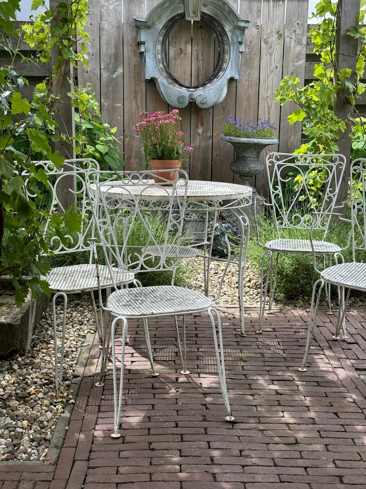 Antiek Tuinset  - 5 delig, Tuin en Terras, Tuinsets en Loungesets, Ophalen, Gebruikt, Tuinset, Overige materialen