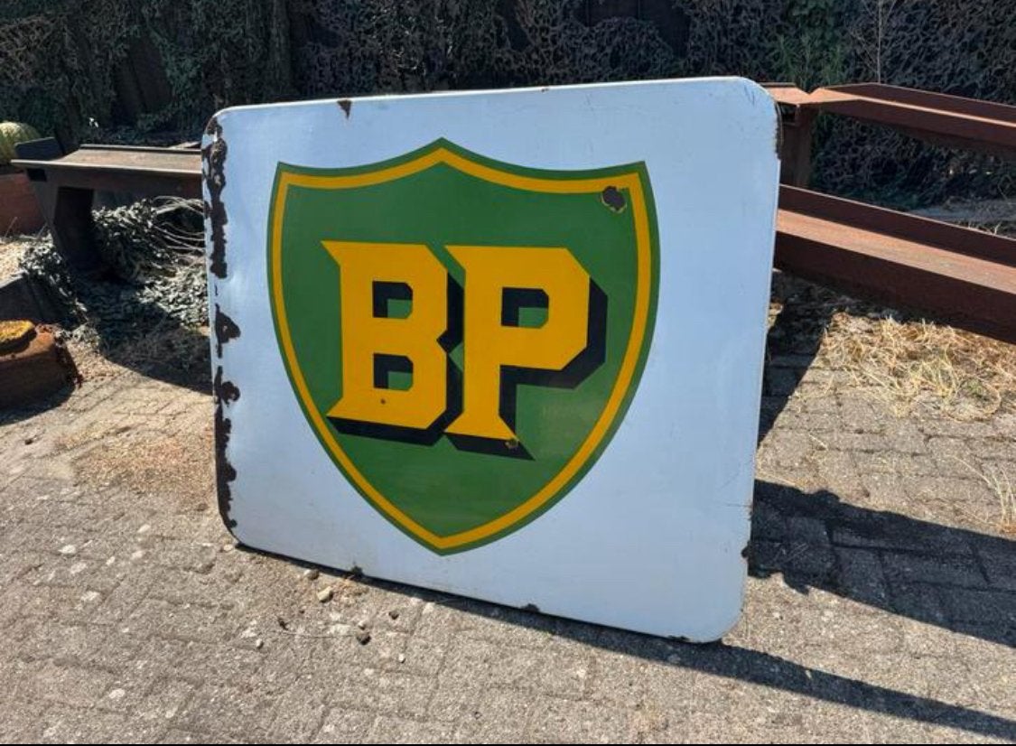 Vintage BP Emaille Reclamebord - XL, Ophalen