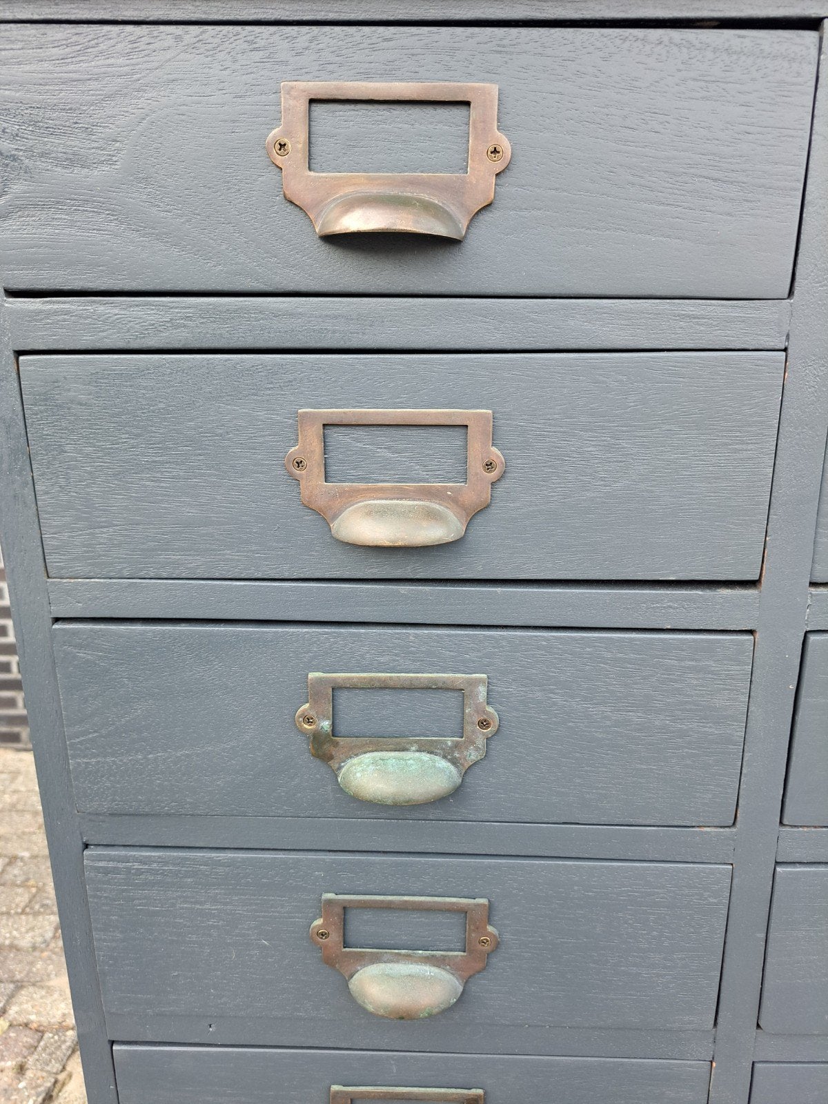teakhouten apothekerskast 35 lades, Ophalen, RoDeKo Volendam, R.kooij65@gmail.com, Gebruikt