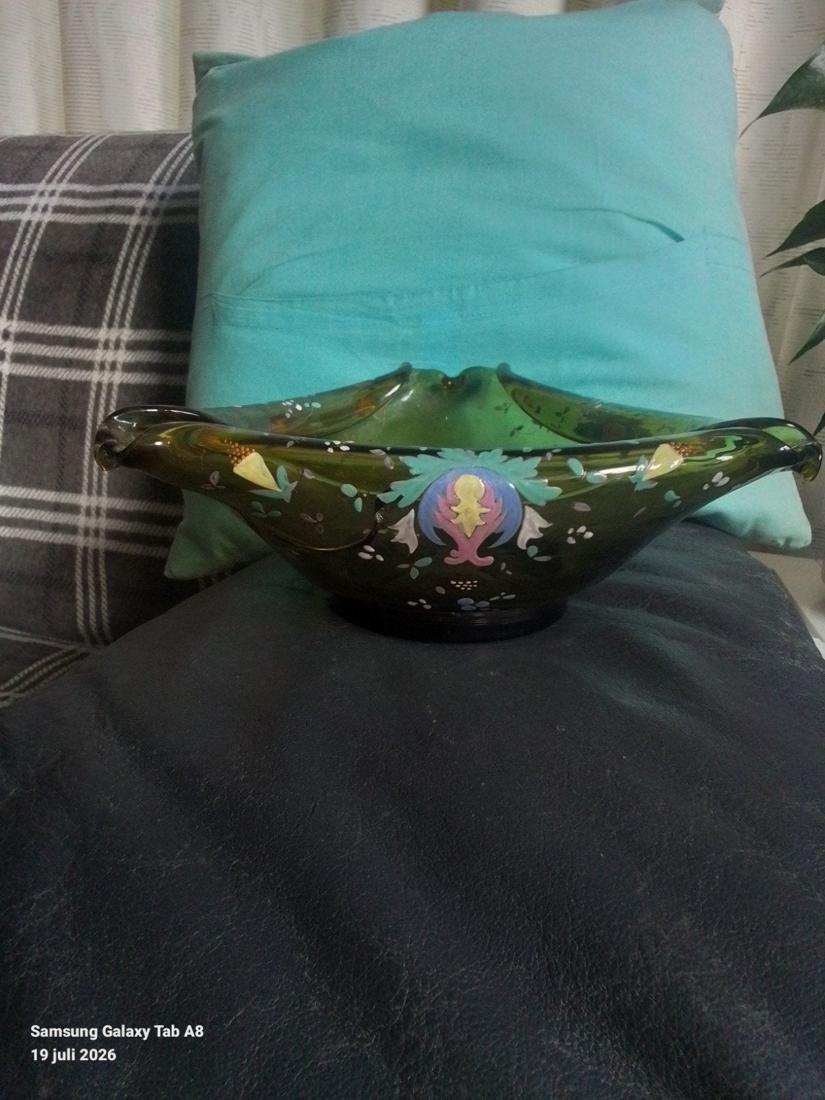 Boheniam Czech Amber Art Glass Bowl, Ophalen of Verzenden