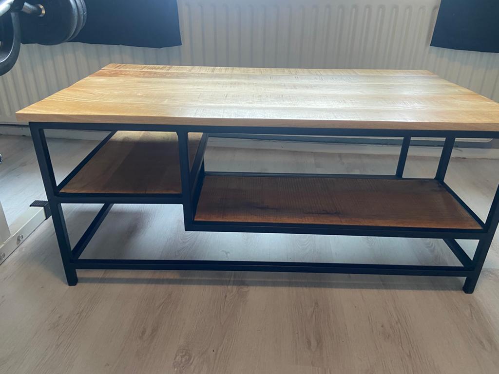Mango houten salontafel, Ophalen, 100 tot 150 cm, Rond, 50 tot 100 cm