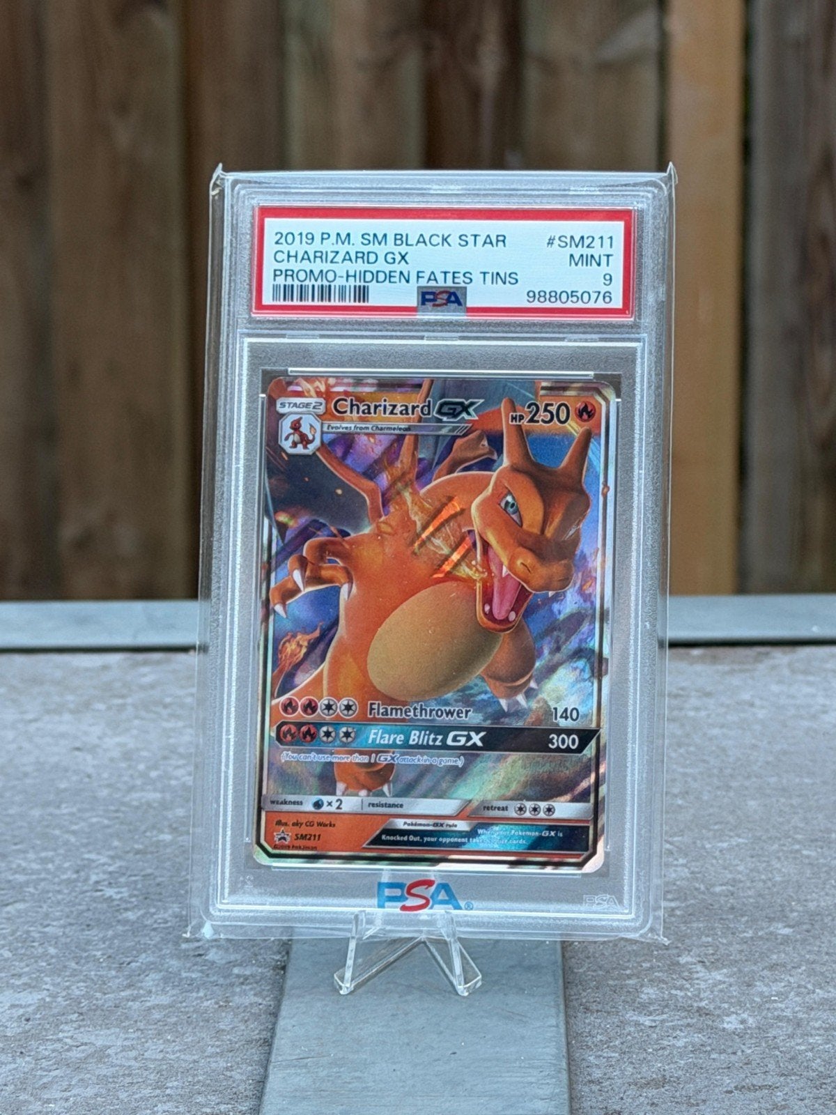 Charizard GX SM211 PSA 9 MINT Pokémon Kaart, Ophalen of Verzenden, Nieuw, Losse kaart