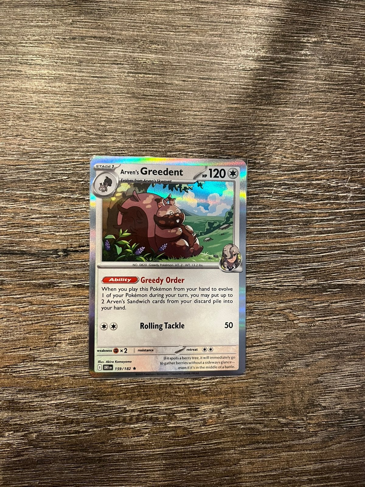 Arven’s Greedent DRI 159/182 holo, Ophalen of Verzenden, Zo goed als nieuw