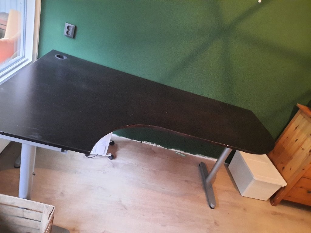 Groot zwart hoekbureau 200x80-120 cm, Huis en Inrichting, Ophalen, Zwart, Gebruikt, 120 cm