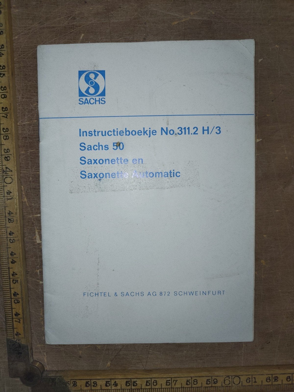 Instructie boekje Sachs 50, Saxonette. 1967, Ophalen of Verzenden, Gebruikt