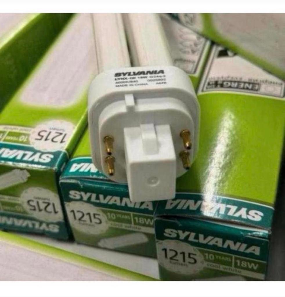 10X Sylvania LYNX-DE CFL 18W 4000K G24q-2 lamp 1215 lumen, Nieuw, Ophalen of Verzenden, Spaarlamp, H