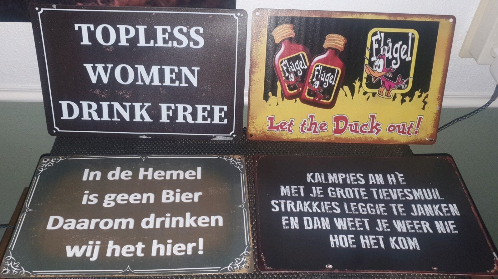4 wandborden voor man cave, bar, kroeg of garage, Ophalen of Verzenden, Gebruikt