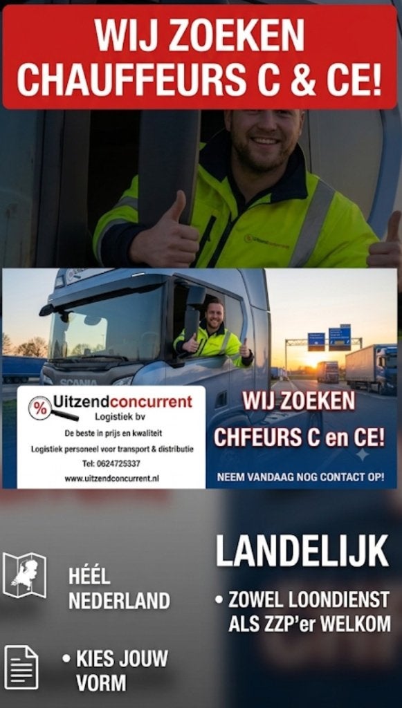 Chauffeurs gezocht regio Utrecht Amsterdam, randstad., Vacatures, Variabele uren, Overige niveaus, Vanaf 10 jaar, Overige vormen
