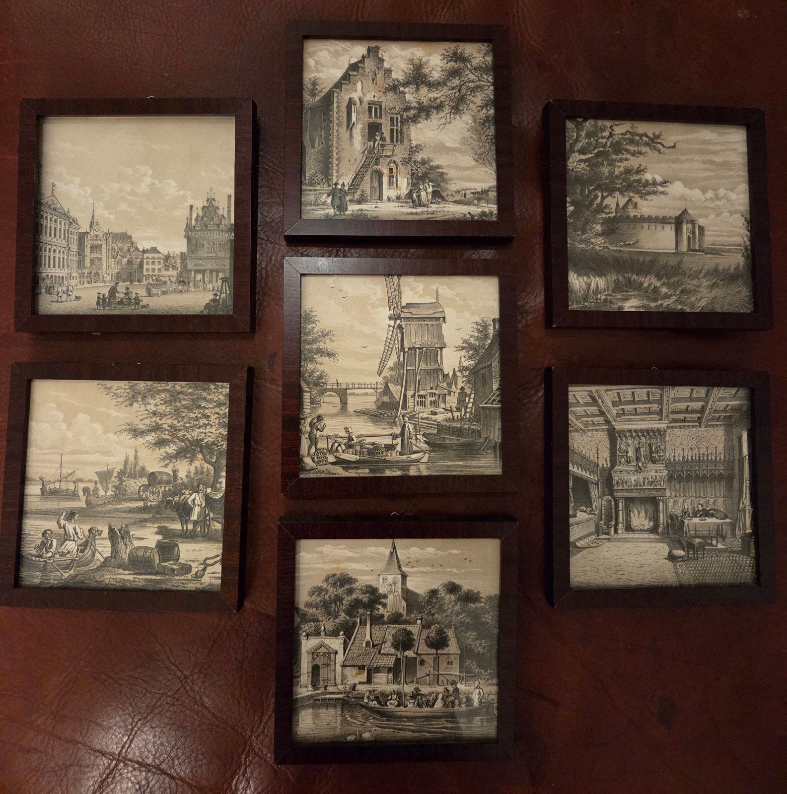 Set van 7 antieke prenten 'Ons Voorgeslacht' – P.W.M. Trap, Verzamelen, Foto's en Prenten, Ophalen of Verzenden, Voor 1940, Gebruikt