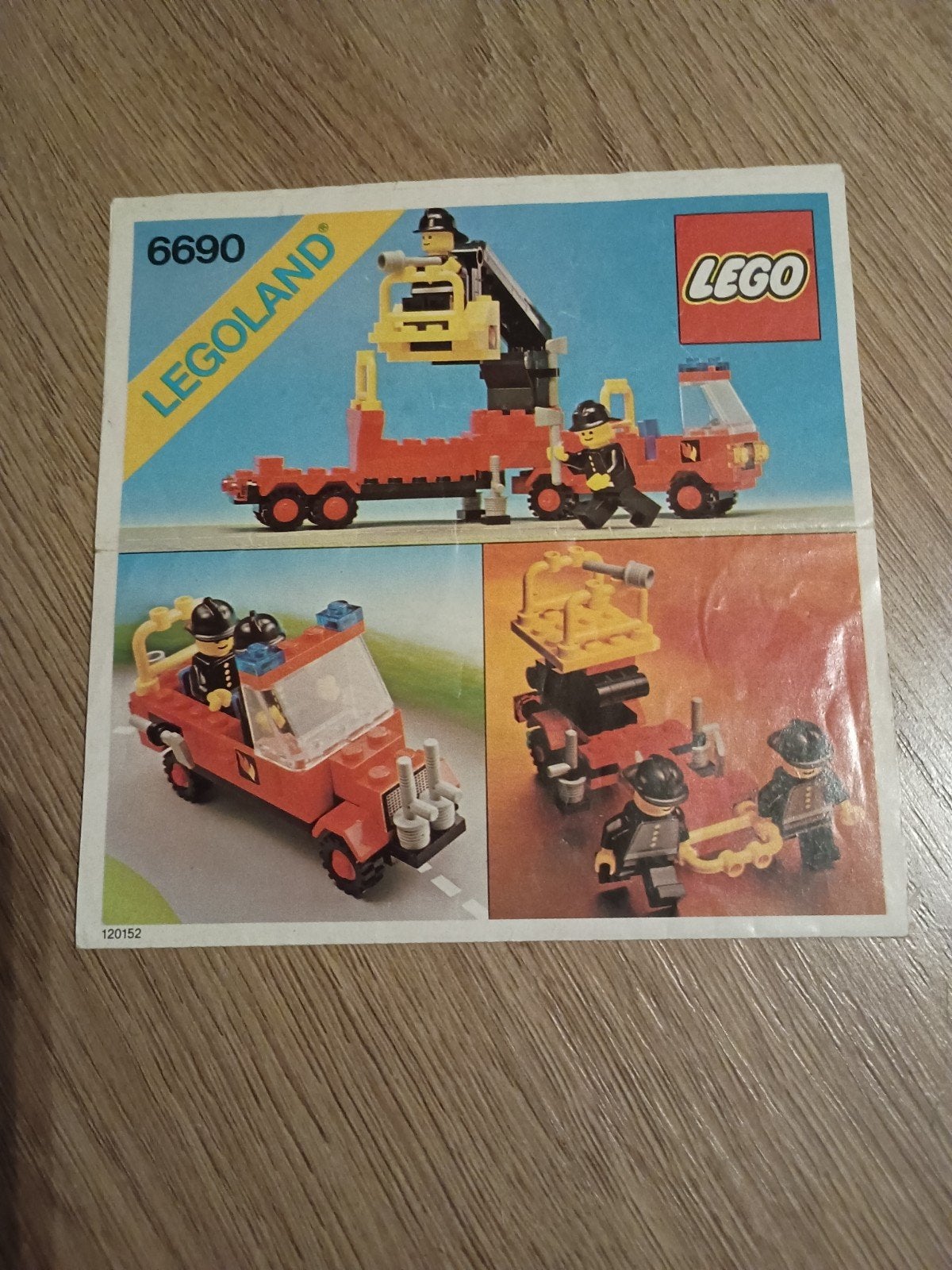 Lego Legoland 6690 Brandweerwagen met kraan (1980), Lego, Ophalen of Verzenden, Complete set, Inclusief instructies