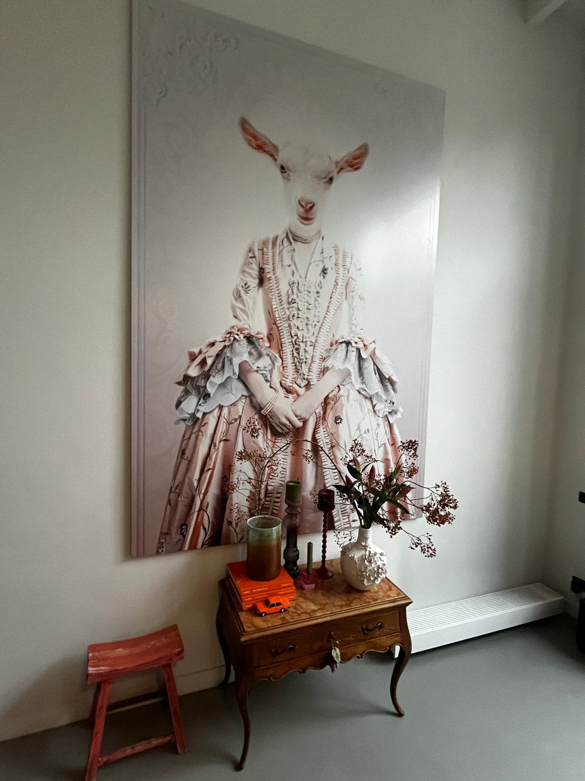 Lady Goat op aluminum, Ophalen