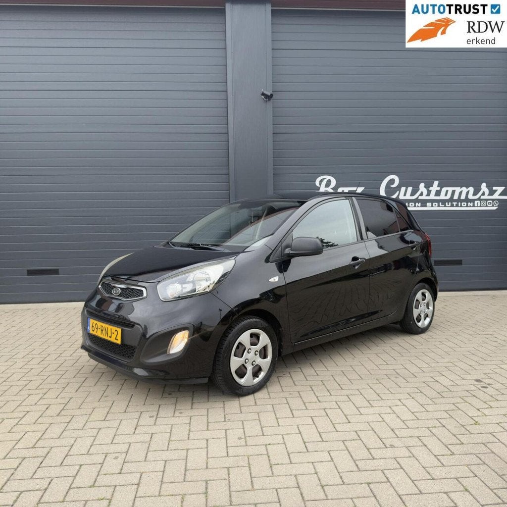 Kia Picanto 1.0 CVVT Comfort Pack CarPlay-Airco-Dealer.OH, Auto's, Euro 5, Stof, Gebruikt, Zwart