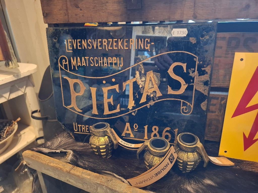 marmeren plaat Levensverzekeringmaatschappij Piëtas Utrecht, Antiek en Kunst, Ophalen of Verzenden