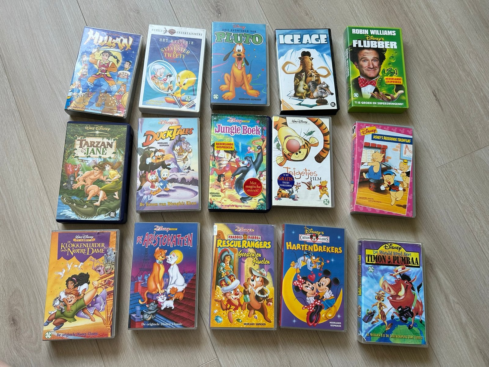 Grote collectie Disney VHS-banden - Klassieke tekenfilms, Gebruikt, Tekenfilm, Alle leeftijden, VHS