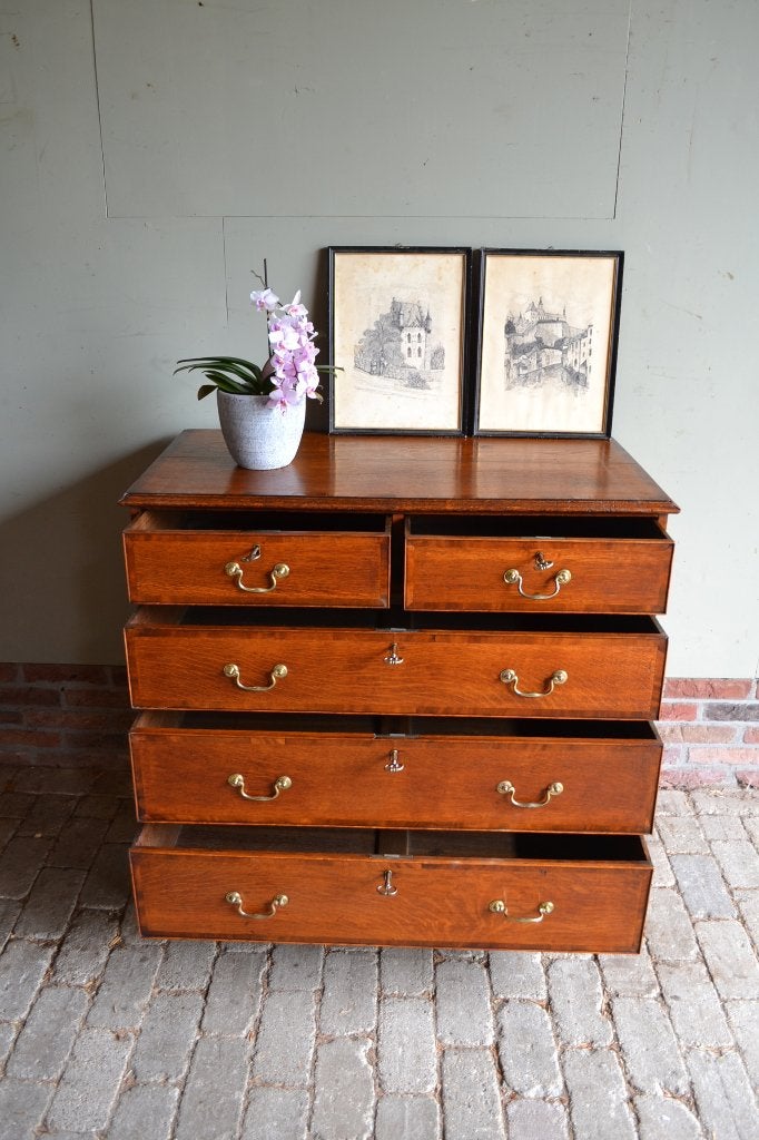 Prachtige antieke eiken houten ladekast, dressoir, commode., Verzenden
