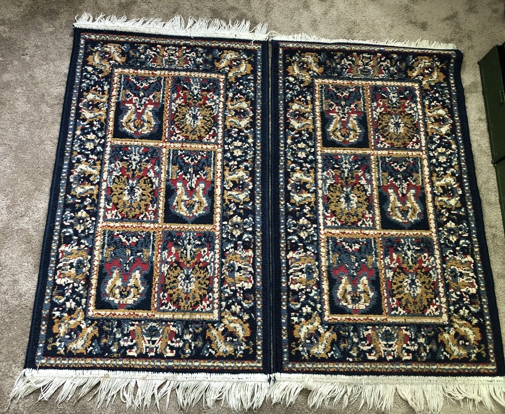 2 oude Kleedjes Perzisch Tapijtje 98 x 58 cm, Ophalen
