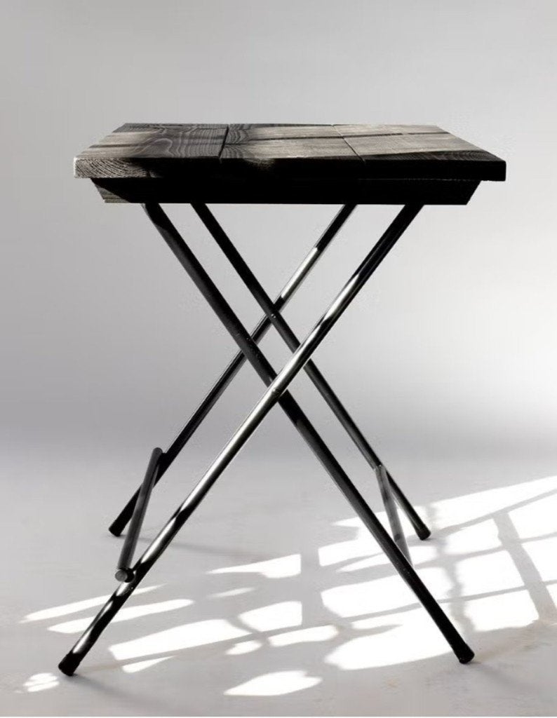 Franse Stijl Klaptafel Bistro Terrastafel Zwart, Ophalen, Minder dan 55 cm, Gebruikt, Industrieel, Vintage, Boho, Memphis Milano