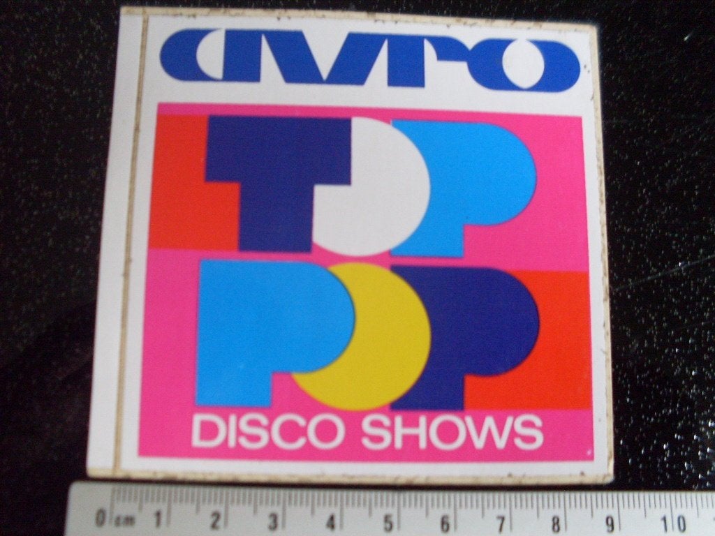 sticker avro toppop disco shows logo top pop muziek, Verzamelen, Verzenden, Zo goed als nieuw, Film, Tv of Omroep