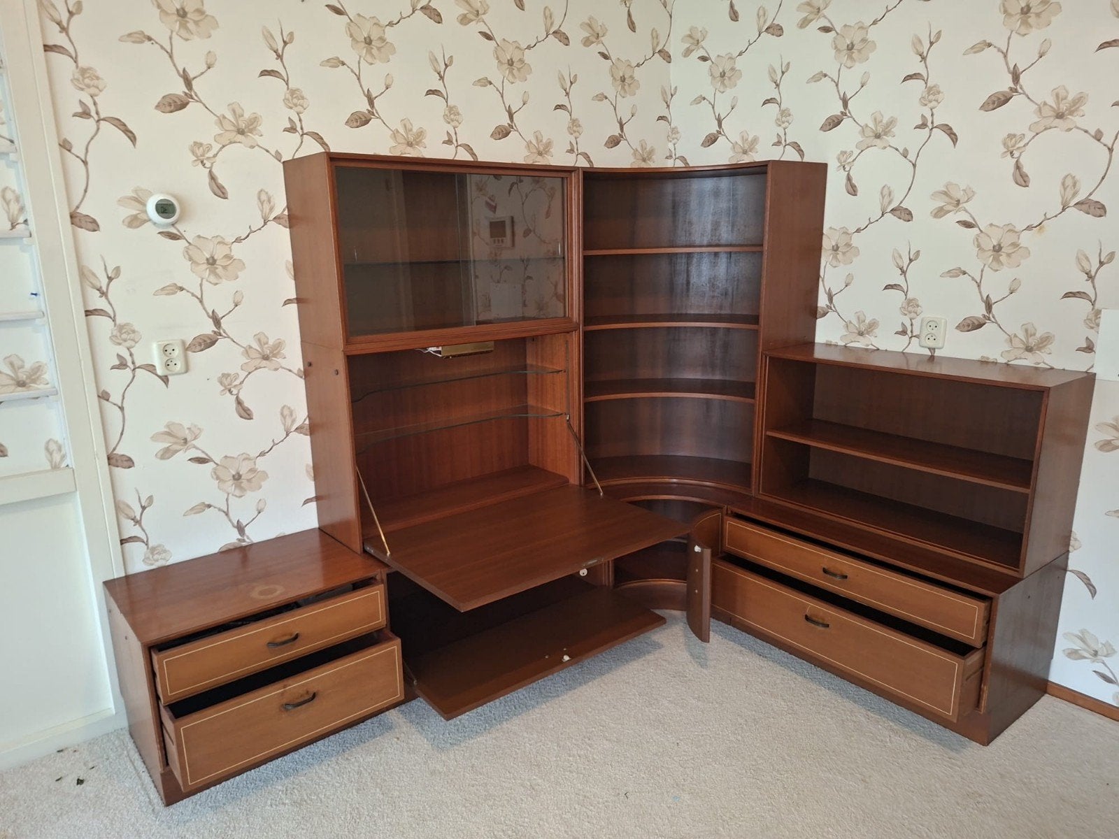 Kempkes Formule kast - Vintage wandmeubel, Ophalen, 250 tot 300 cm, Gebruikt, Met lade(s)