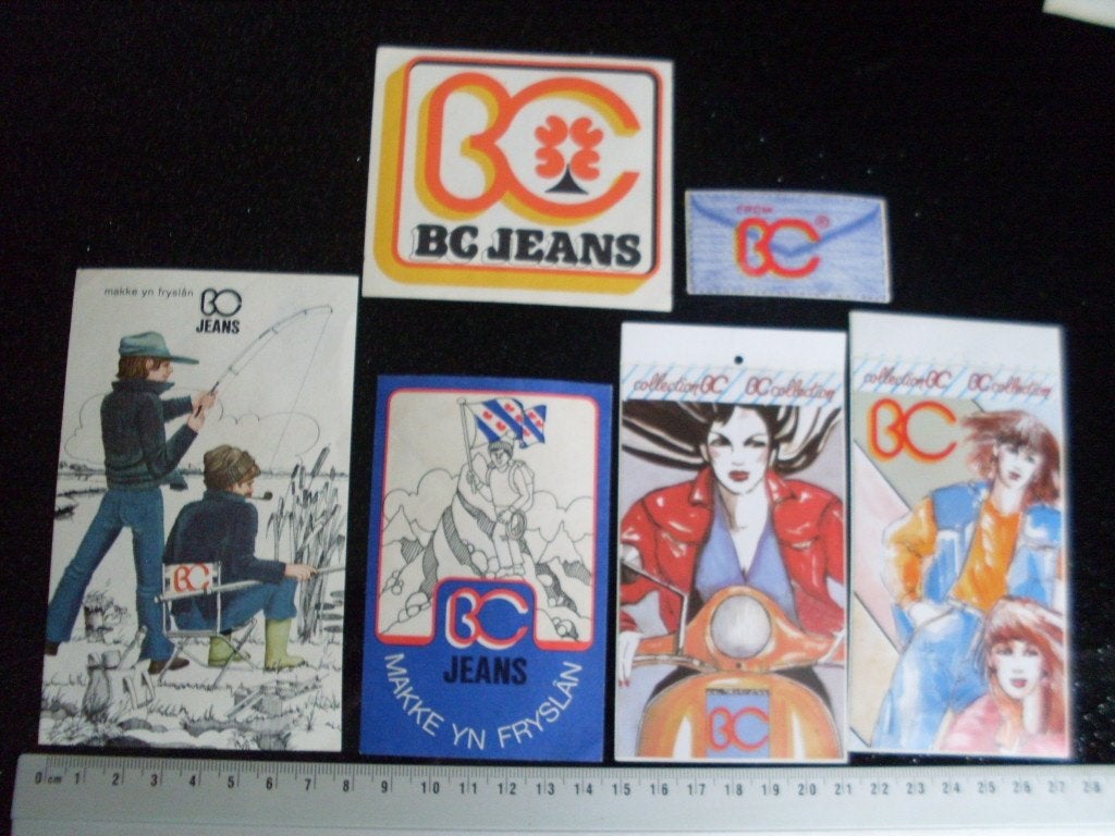 6x sticker BC jeans logo, Verzenden, Zo goed als nieuw, Merk