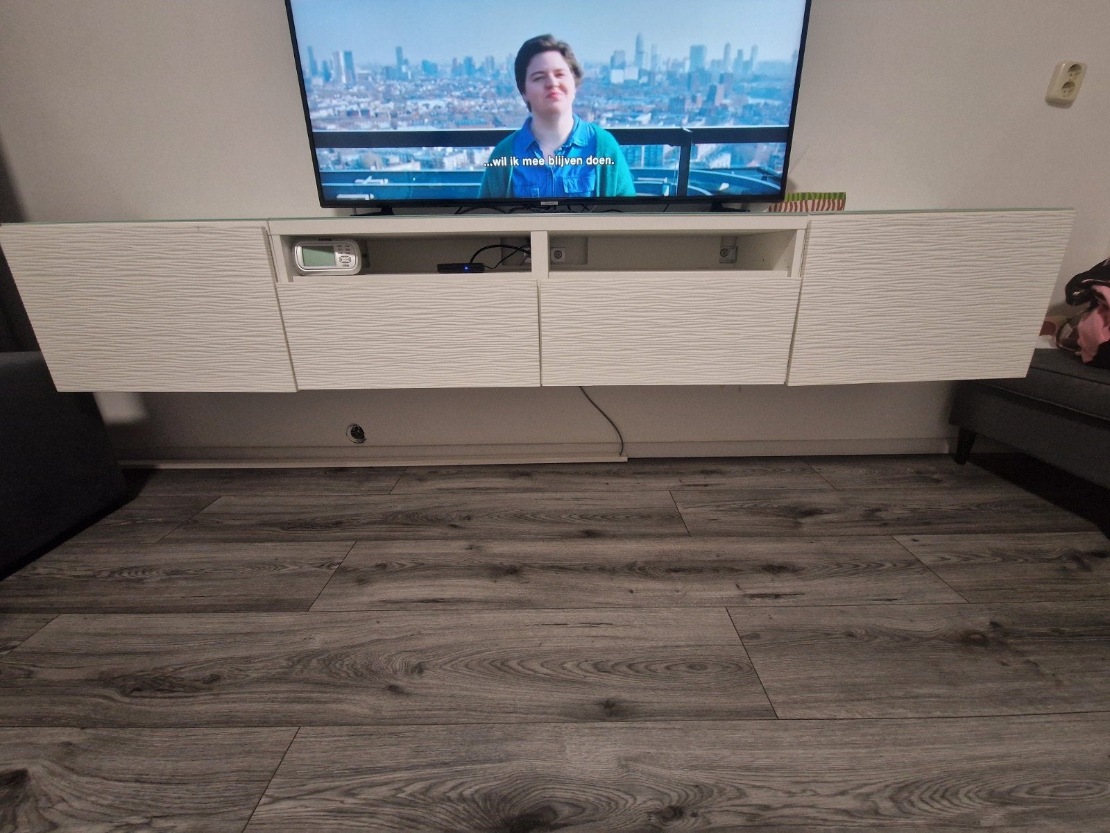 Modern TV-meubel wit 240x42x40 cm, Ophalen of Verzenden
