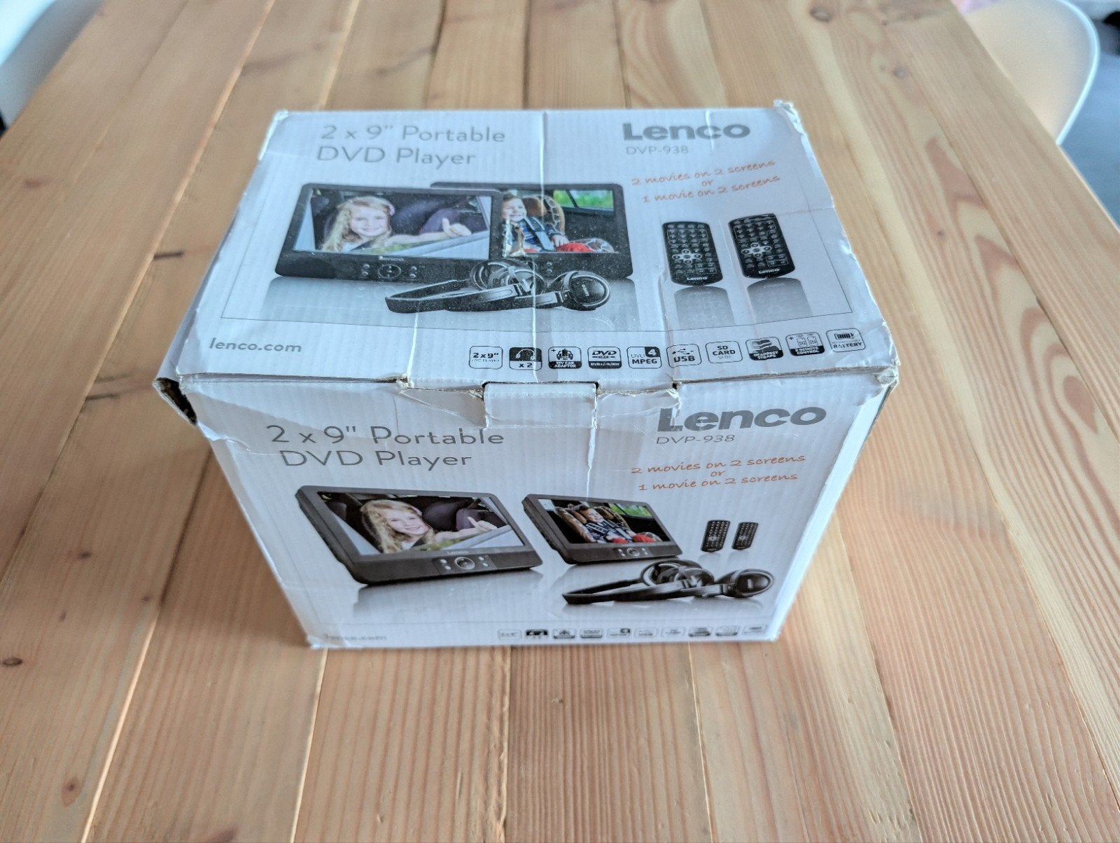 Lenco DVP-938 Draagbare DVD-speler met 2 schermen voor auto, Ophalen of Verzenden