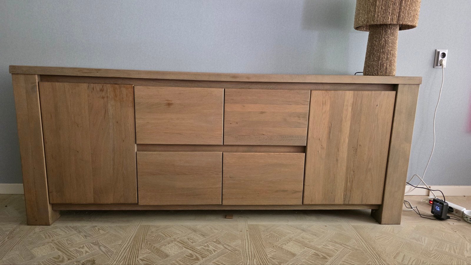 Eikenhouten dressoir met lades en deuren, Ophalen, Gebruikt, Eikenhout, Met lade(s)
