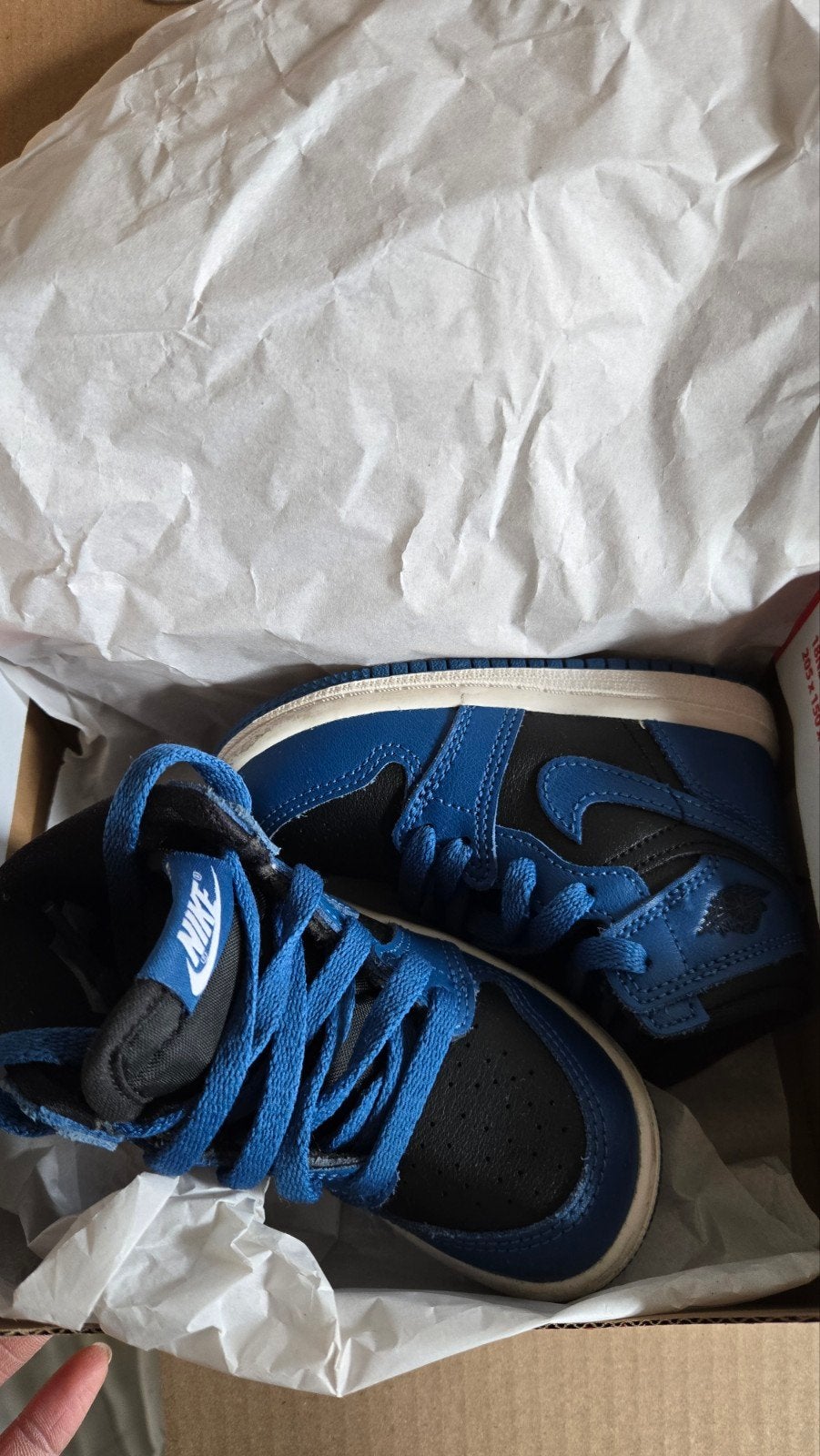 Nike Jordan 1 Mid Royal Blue Black - Maat 22, Ophalen, Schoentjes, Jongetje of Meisje, Nieuw