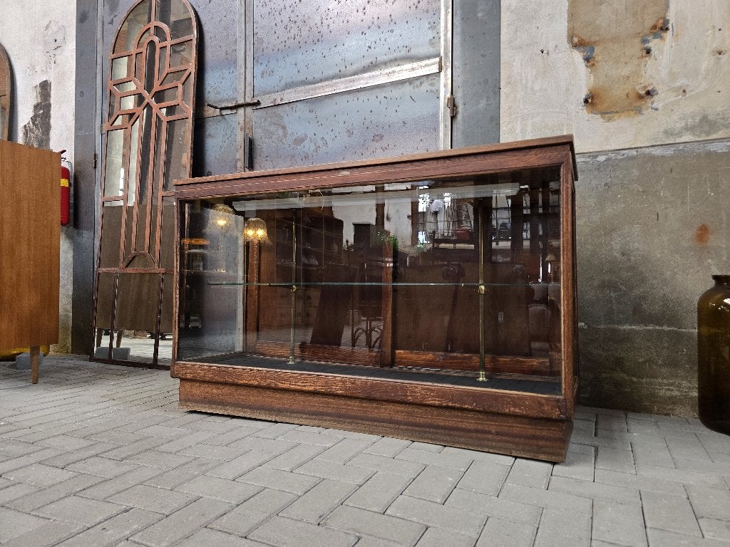 Vintage Toonbank | Eiken Winkel Vitrine Balie Counter Antiek, Huis en Inrichting, Kasten | Vitrinekasten, 150 tot 200 cm, Ophalen of Verzenden
